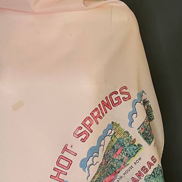Vintage 60s Hot Springs Arkansas Souvenir Scarf 29 In Fair Condition - Picture 5 of 10